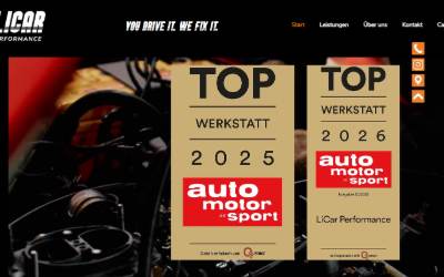 Website preview for LiCar Performance GmbH, KFZ-Meisterbetrieb