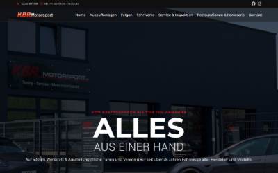 Website preview for KBR Motorsport