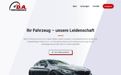Website preview for D.A. Performance