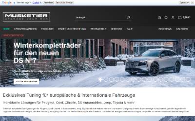 Website preview for Musketier Exclusiv Tuning GmbH