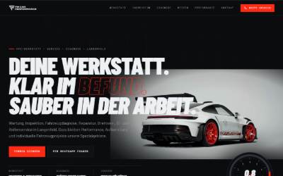 Top of the website for FM Car Performance / KFZ Werkstatt