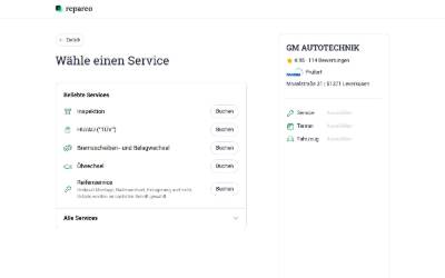 Top of the website for GM Autotechnik