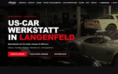 Top of the website for Dyno-Center GmbH
