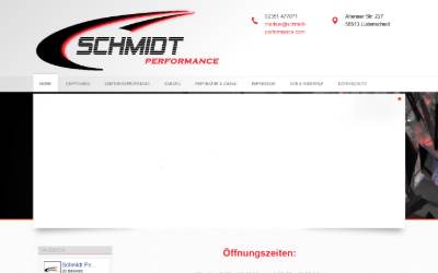 Top of the website for Schmidt Performance