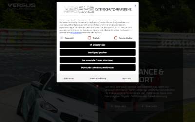 Top of the website for Versus Performance GmbH