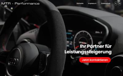 Top of the website for MTR Performance