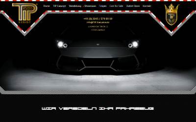 Top of the website for TIP-Exclusive GmbH