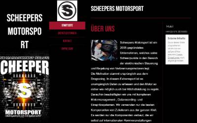 Top of the website for Scheepers Motorsport