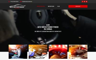 Top of the website for Boxengasse Unna