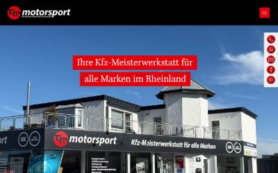 Top of the website for TM Motorsport GmbH