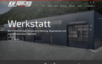 Top of the website for KH Tuning & Service GmbH