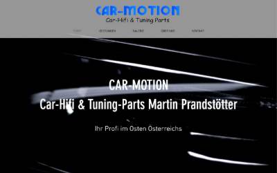 Top of the website for Car-Motion Car-Hifi & Tuning-Parts, Venedigstadt 22