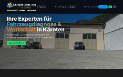 Top of the website for Fahrzeugklinik Elias Gratzer