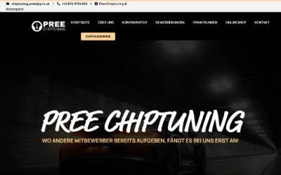 Top of the website for Pree Chiptuning
