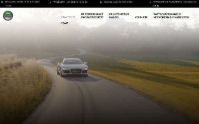 Top of the website for PR Performance & PR Automotive