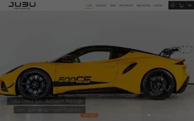 Top of the website for JUBU Performance
