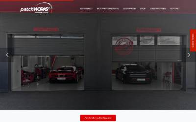 Top of the website for patchWORKS Automotive GmbH