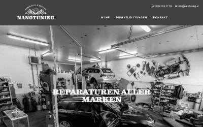 Top of the website for Nano Tuning GmbH