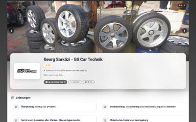 Top of the website for GS Car Tuning