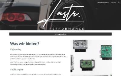 Top of the website for Lastr.Performance