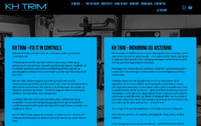 Top of the website for KH TRIM.DK - Motorjustering | Rullefelt | Motorstyring