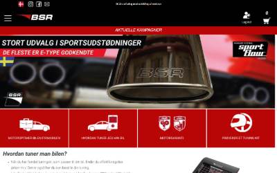 Top of the website for BSR Danmark ApS