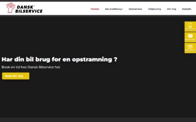 Top of the website for Dansk Bilservice