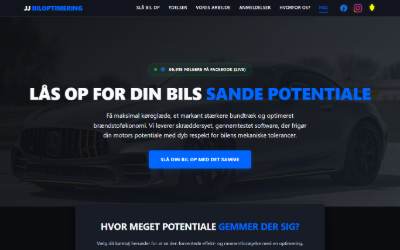 Top of the website for JJ Biloptimering