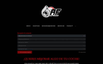 Top of the website for AF Chip Tuning Málaga, reprogramaciones, banco de potencia, reparación de coches eléctricos, híbridos y baterías