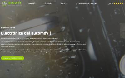 Top of the website for Binary Electronic - Reparación de centralitas ECU, ABS, Cambio automático