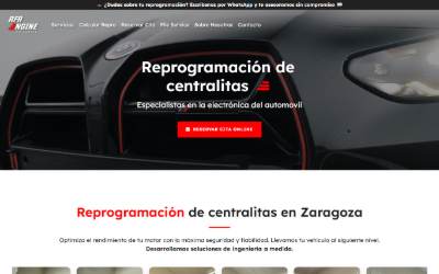 Top of the website for AFR Engine | Reprogramación de Centralitas