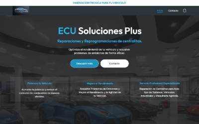 Top of the website for ECU Soluciones Plus