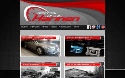 Top of the website for Special Tuning Harinen Oy