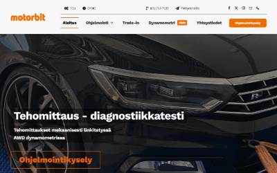 Top of the website for Motorbit Oy