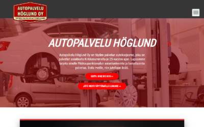 Top of the website for Autopalvelu Höglund Oy