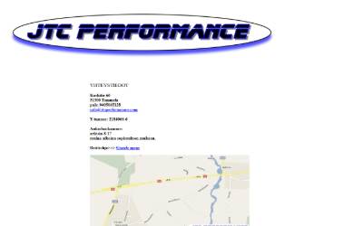 Top of the website for JTC Performance