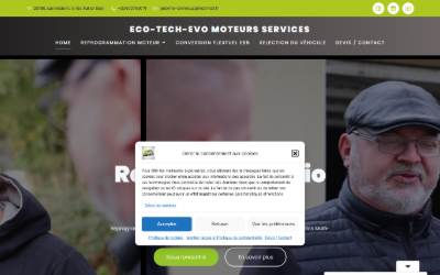 Top of the website for Eco-Tech-Evo Moteurs Services