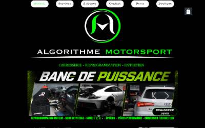 Top of the website for ALGORITHME MOTORSPORT (changement d'adresse)
