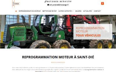 Top of the website for SAS André (reprogrammation moteur grand EST)