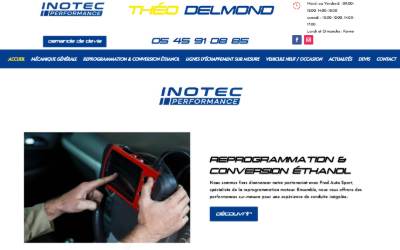 Top of the website for Inotec Performance - Fred Auto Sport Angoulême