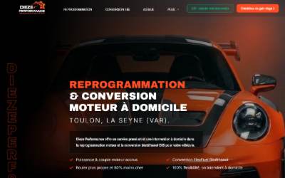 Website preview for Dieze Performance - Reprogrammation moteur à Domicile