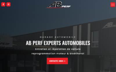 Top of the website for Garage AB Perf