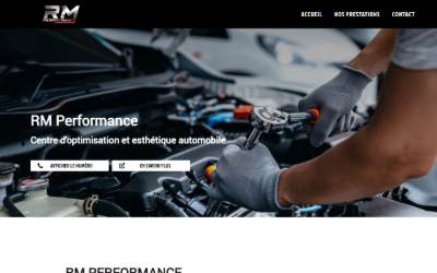 Top of the website for RM PERFORMANCE - Import , performance et esthetique Auto