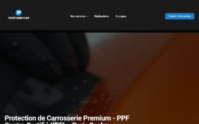 Top of the website for PERFORM'CAR - Centre Certifié PPF & Vitres Teintées XPEL - Paris Sud