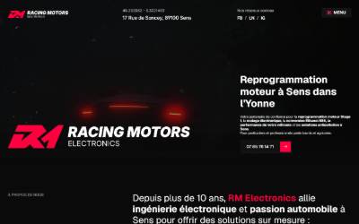 Top of the website for RM Electronics Paris Reprogrammation Moteur