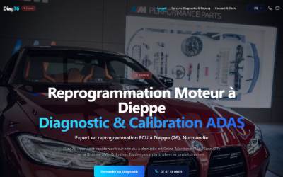 Top of the website for Diag 76 Reprogrammation Moteur / Diagnostic