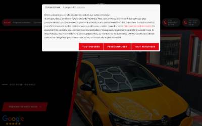 Top of the website for AGS Performance - Fred Auto Sport Pau