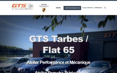 Website preview for GTS Motors - FLAT65 (Atelier Porsche Pyrénées)