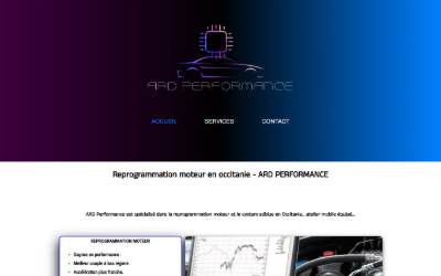 Top of the website for ARD PERFORMANCE