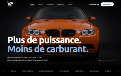 Top of the website for VP Performance